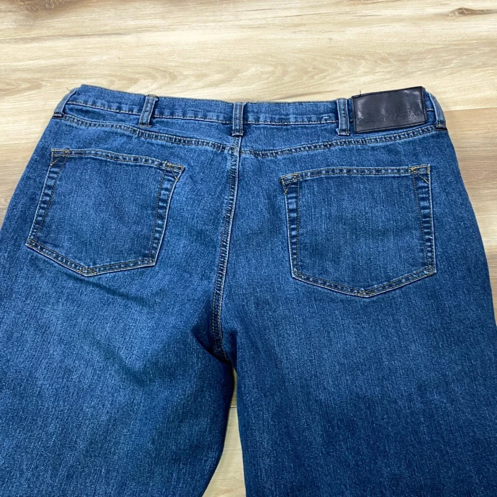 Eddie Bauer Flannel Lined Jeans Mens 38x32 Heritage Cotton Stretch Straight Blue